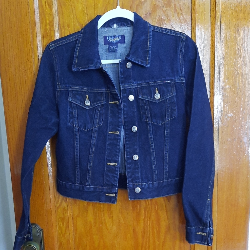 Cropped Dark Denim Jacket